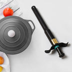 Angled view of the black stainless steel Gas Lighter for Stove by CookAura.