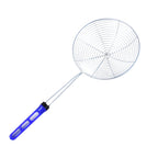 Premium stainless steel fry strainer with safe long handles for hot oil