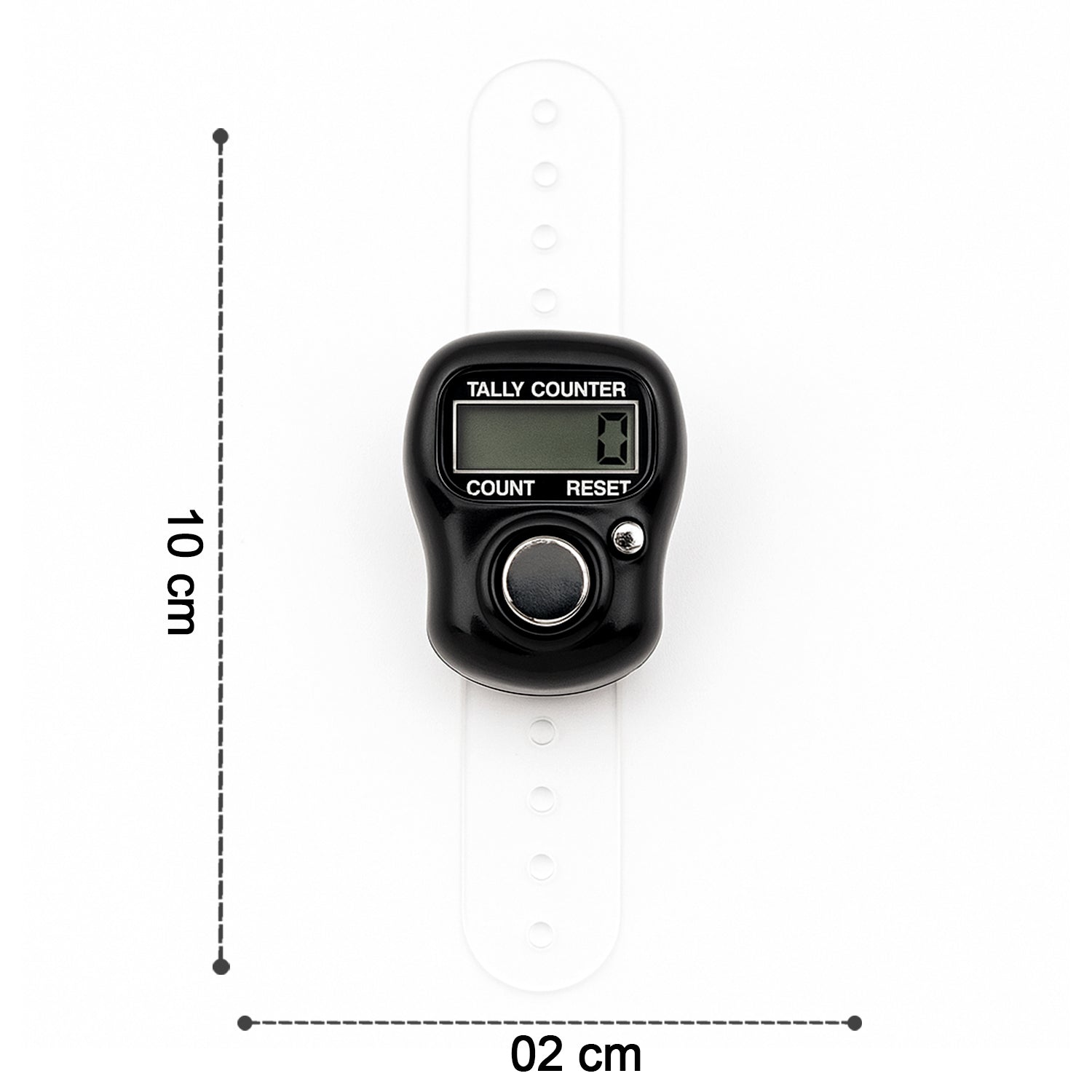 Close-up of digital tally counter's clear LCD display for precise counting