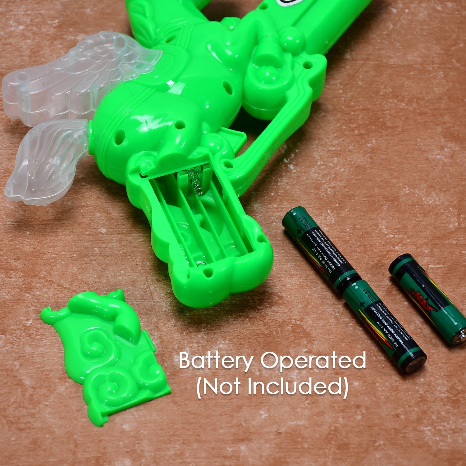 Close-up of a child's hand holding the Musical Laser Gun for Kids.