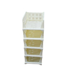 Maneuverable 5-layer stackable storage cart with smooth wheels for easy movement.