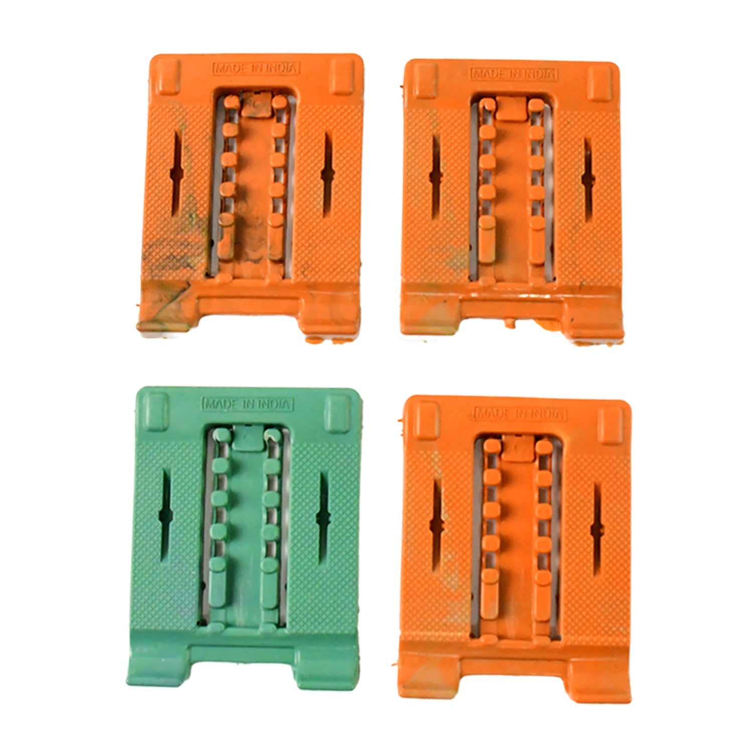 Compact foldable phone stand in folded flat position for portability