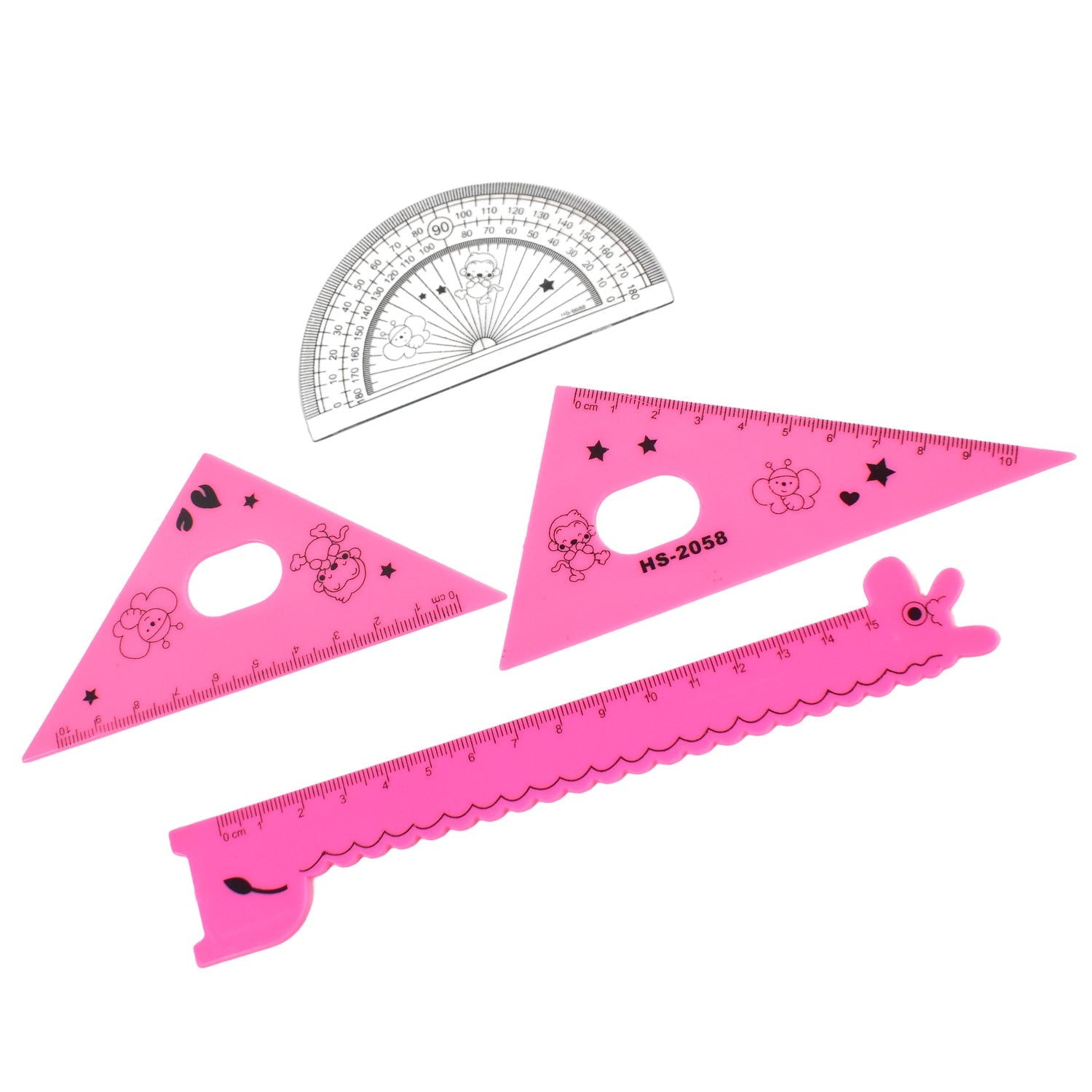 Happy giraffe cartoon ruler displaying measurement scales clearly