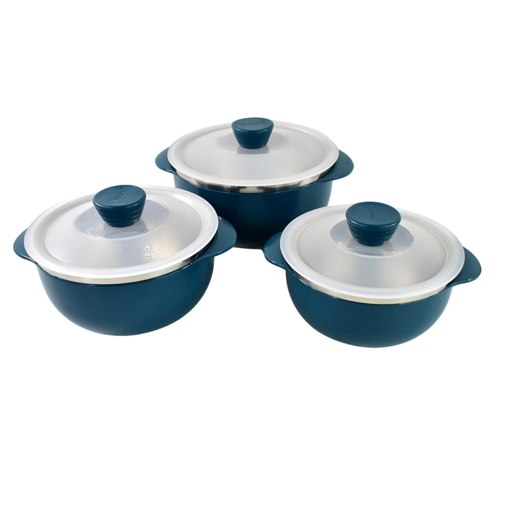 Micro shield microwave-safe bowl set with lids from Apex