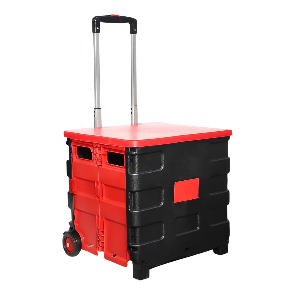 Foldable travel trolley being used to carry items for a picnic or outdoor activity.
