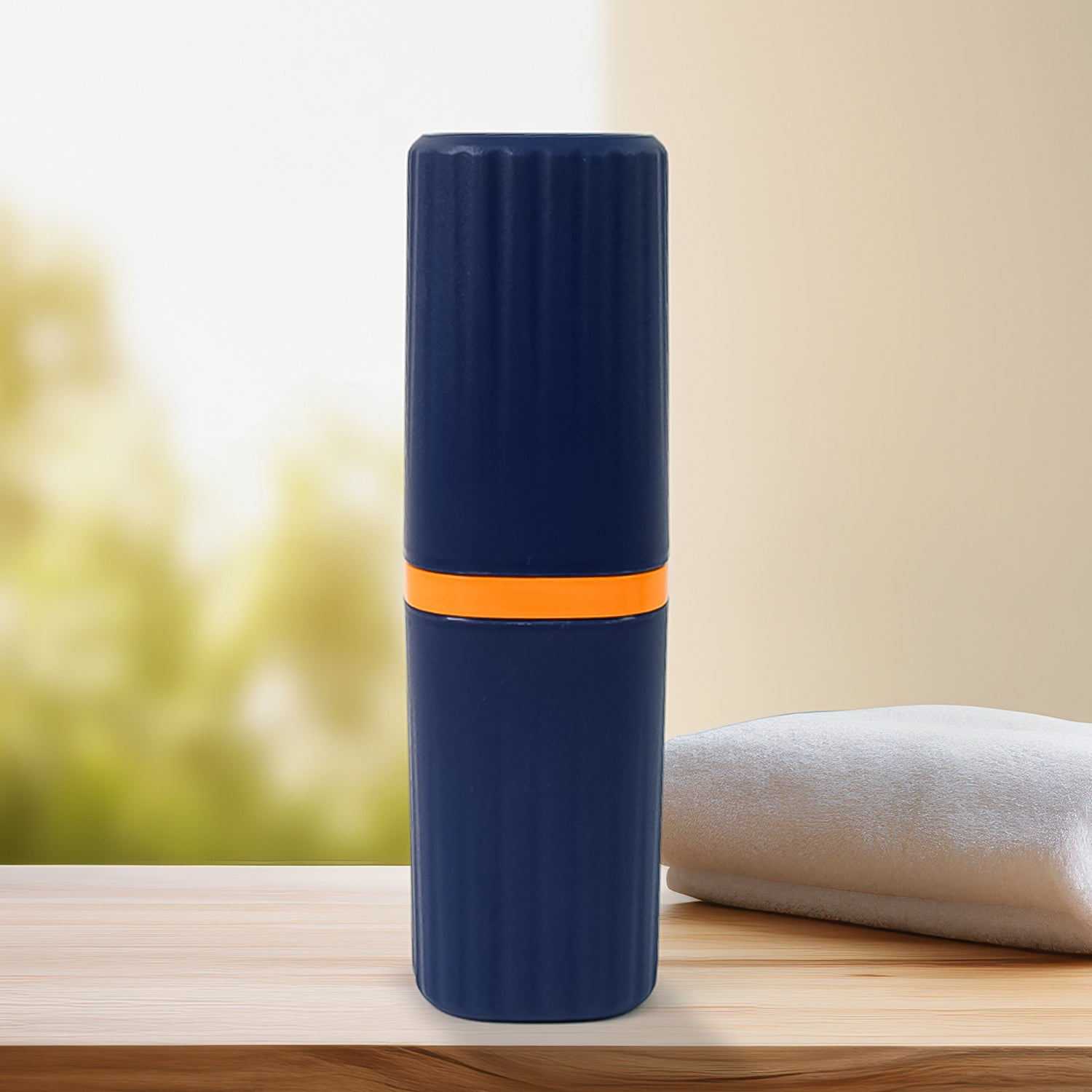 Compact travel toothbrush case protecting both a toothbrush and a small tube of toothpaste.