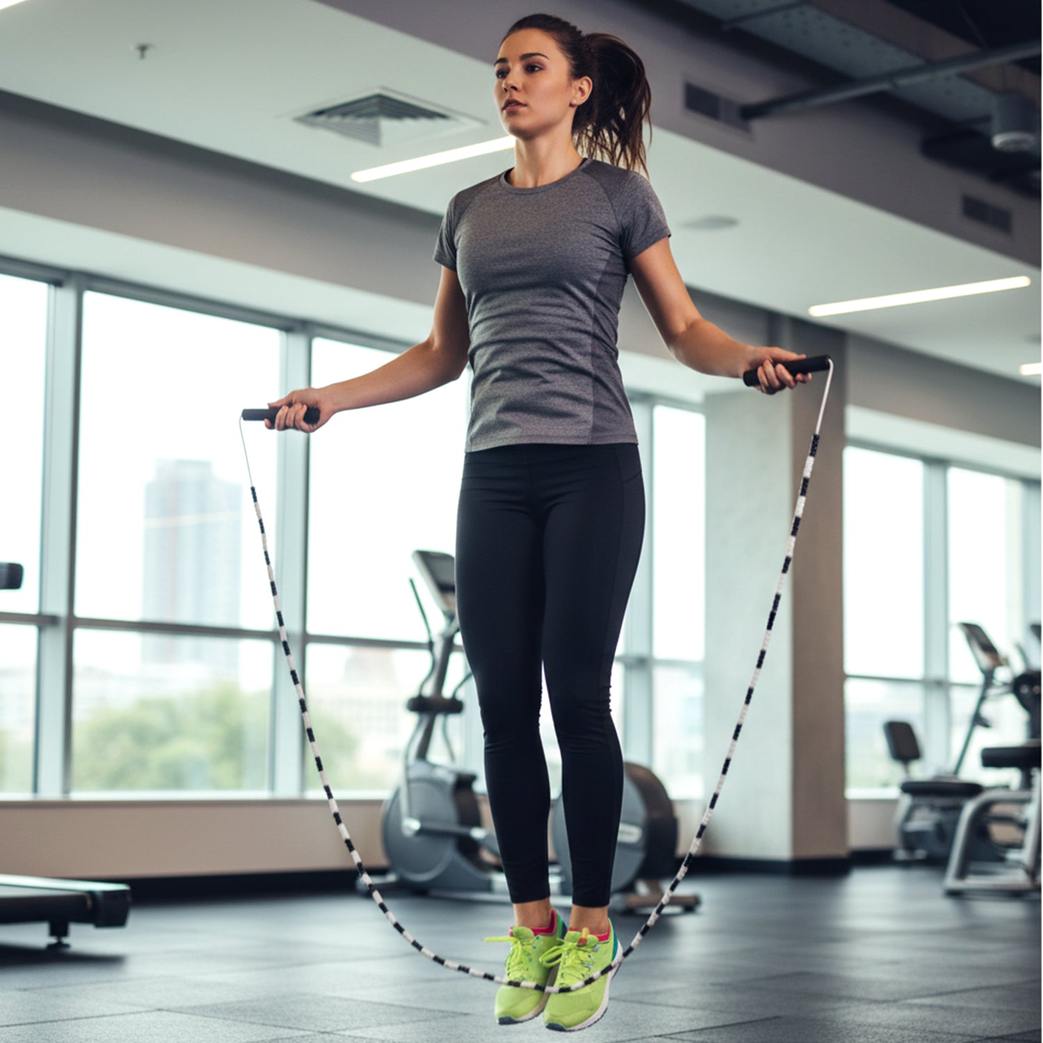 Speed jump rope with ergonomic grips for endurance practice