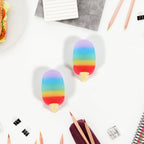 Close view of assorted jelly popsicle erasers, highlighting their detailed design.