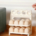 Foldable Egg Tray with 24 individual compartments for refrigerator storage.