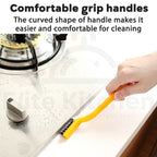 Mini nylon cleaning brush with hanging hole for easy storage.