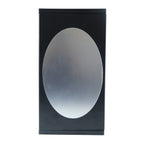 Space-saving black storage cabinet mounted on wall with concealed shelves
