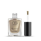 Canvas Gold Metallic Nail Polish bottle highlighting its travel-friendly compact size