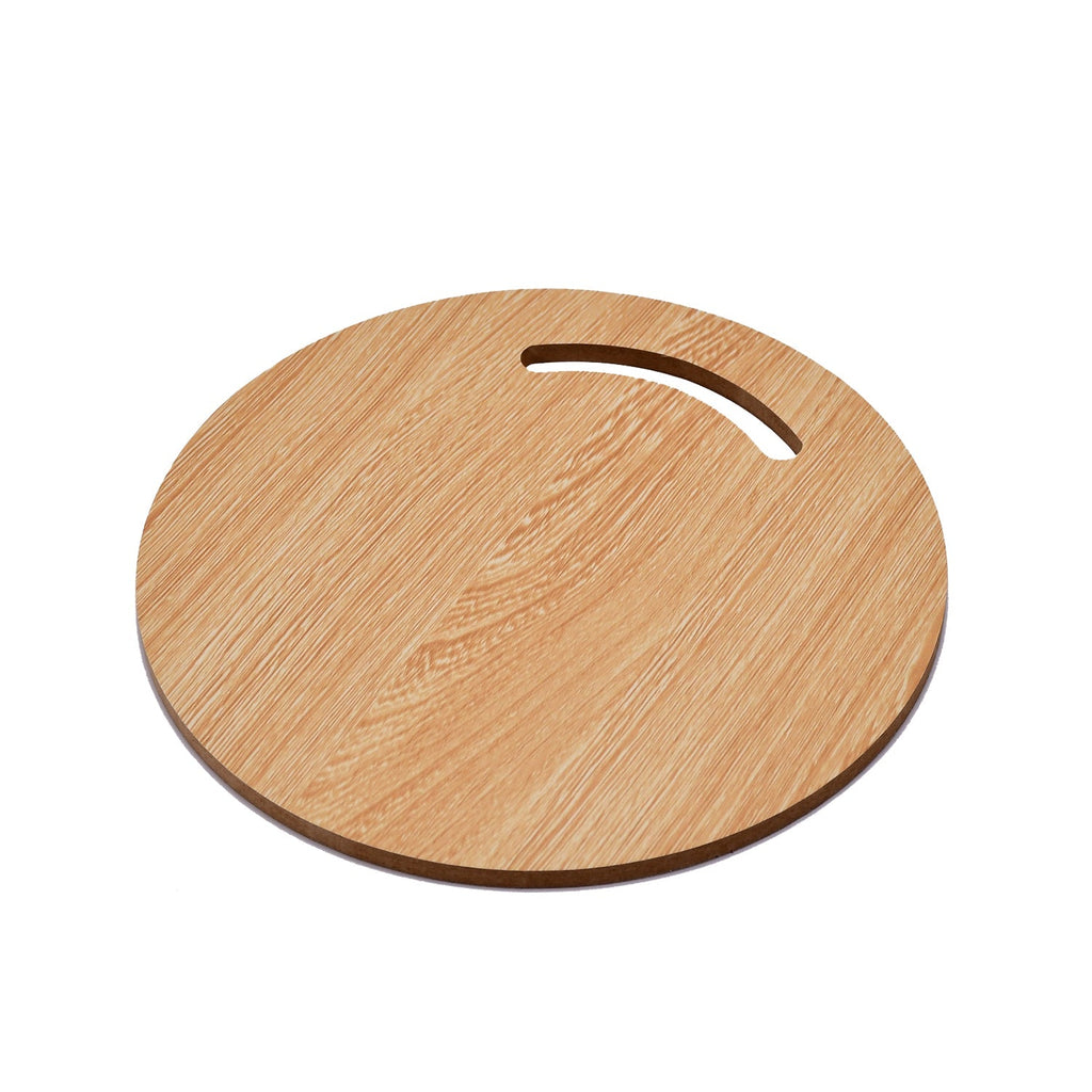 Medium size wooden round chopping board crafted from bamboo