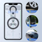 Adjustable magnetic car phone holder showcasing its multi-angle viewing capability.