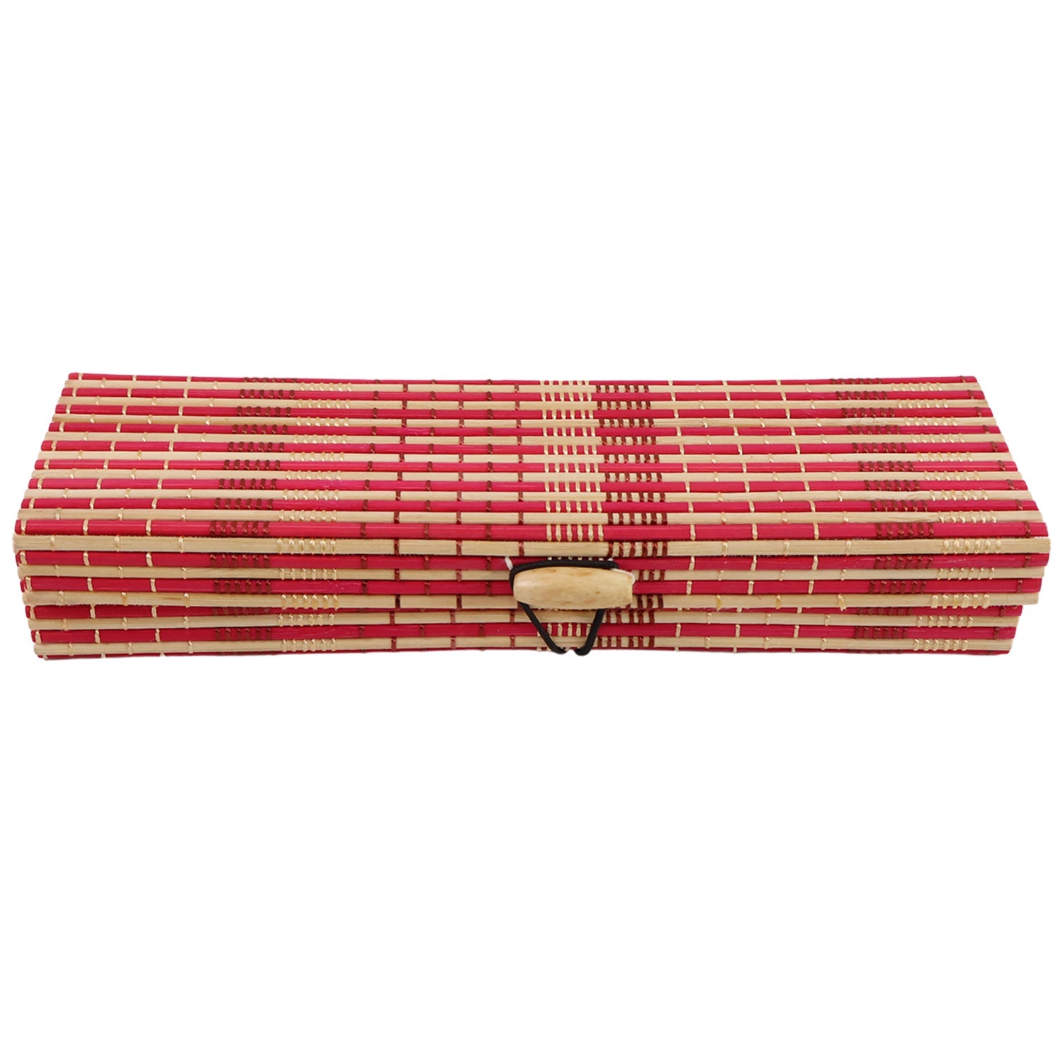 Handwoven bamboo mat box suitable for pens, pencils, and makeup accessories