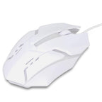 Another angle of the ergonomic wired gaming mouse, displaying its smooth finish and design.