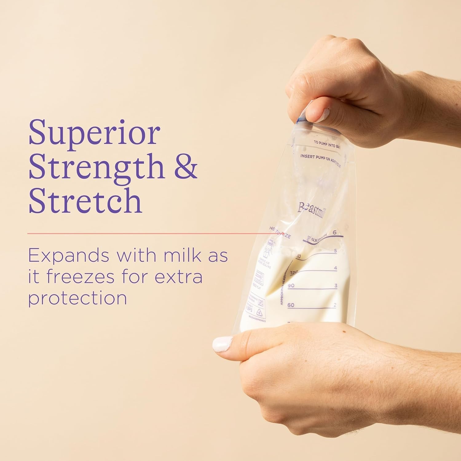 Packaging for FERVENT Breastmilk Storage Bags, showing the 60-piece set information.