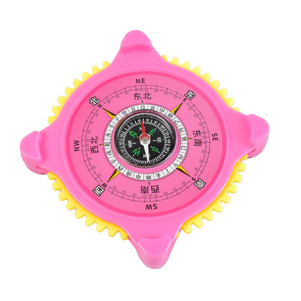 Adventure-ready North-South compass with integrated analog clock display
