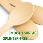 Pack of 30 disposable wooden spoons, 160mm length, ready for use at events.