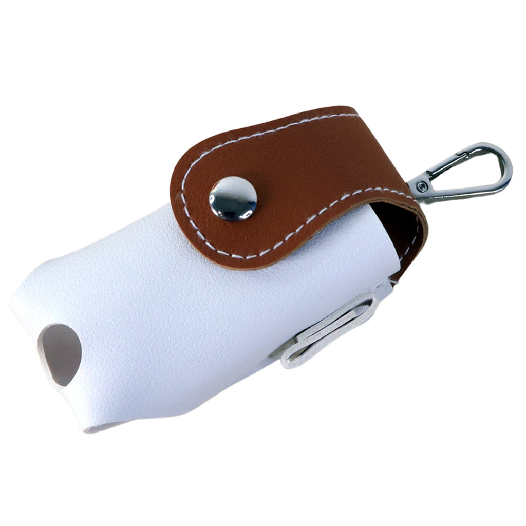 Golf pouch showing snap-button flap closure to secure contents