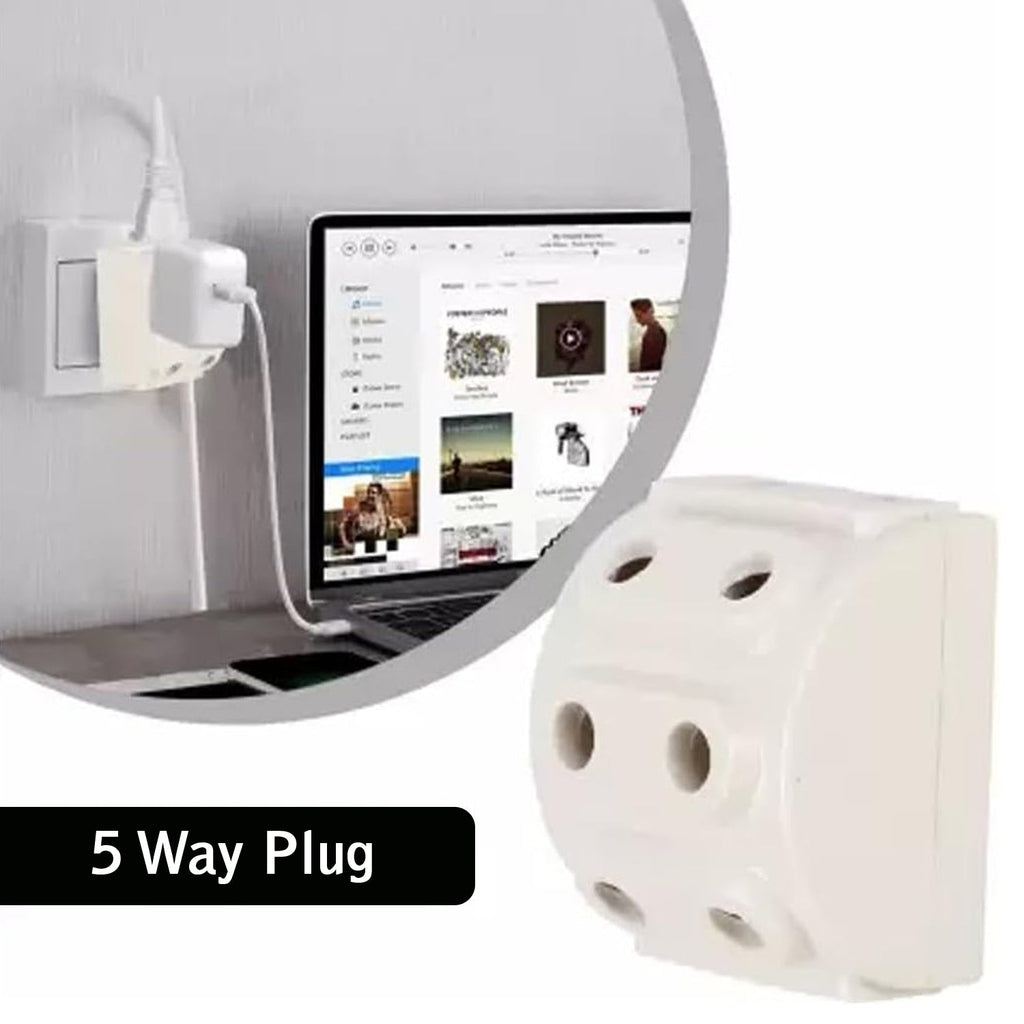 Tetherix 5-Way Multi-Plug Socket from an elevated perspective.