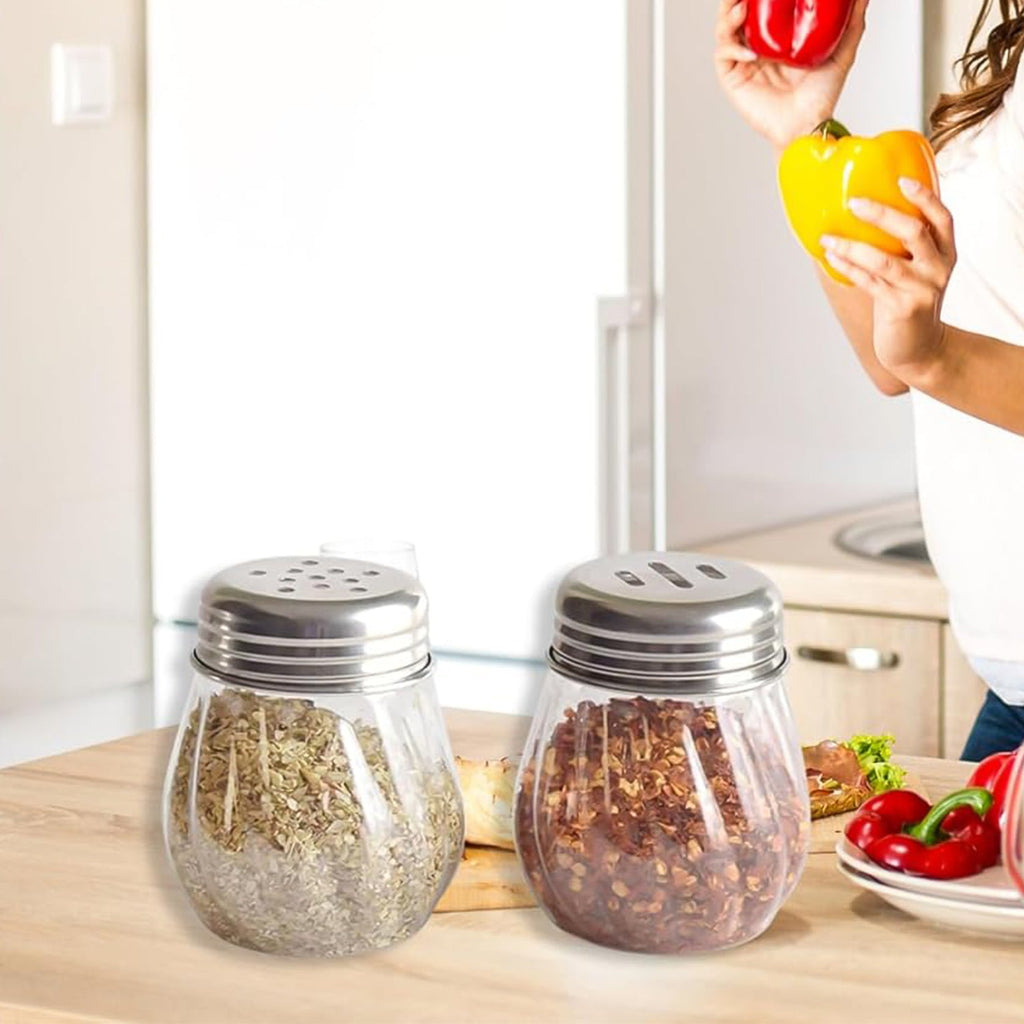 Oregano & Chilli Flakes Plastic Spice Shaker set featuring BPA-free body and easy pour lids