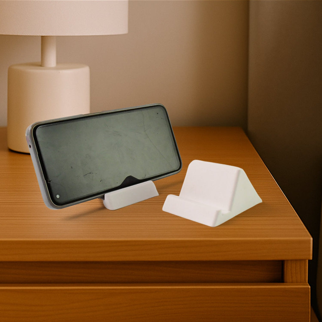 Click dock plastic mobile holder providing secure angled support for phones