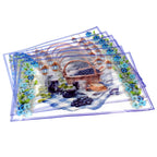 Bright and colorful dining table placemats arranged neatly for a festive look.