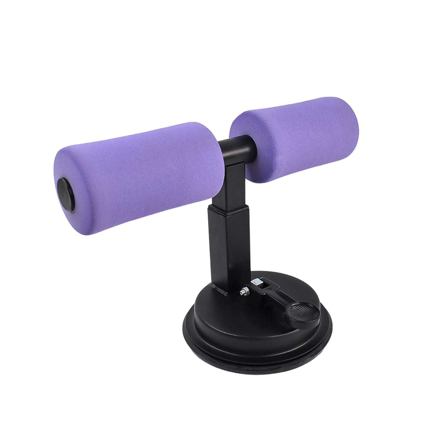 A person performing effective core workouts using the FitFuzion Suction Sit-Up Tool at home.