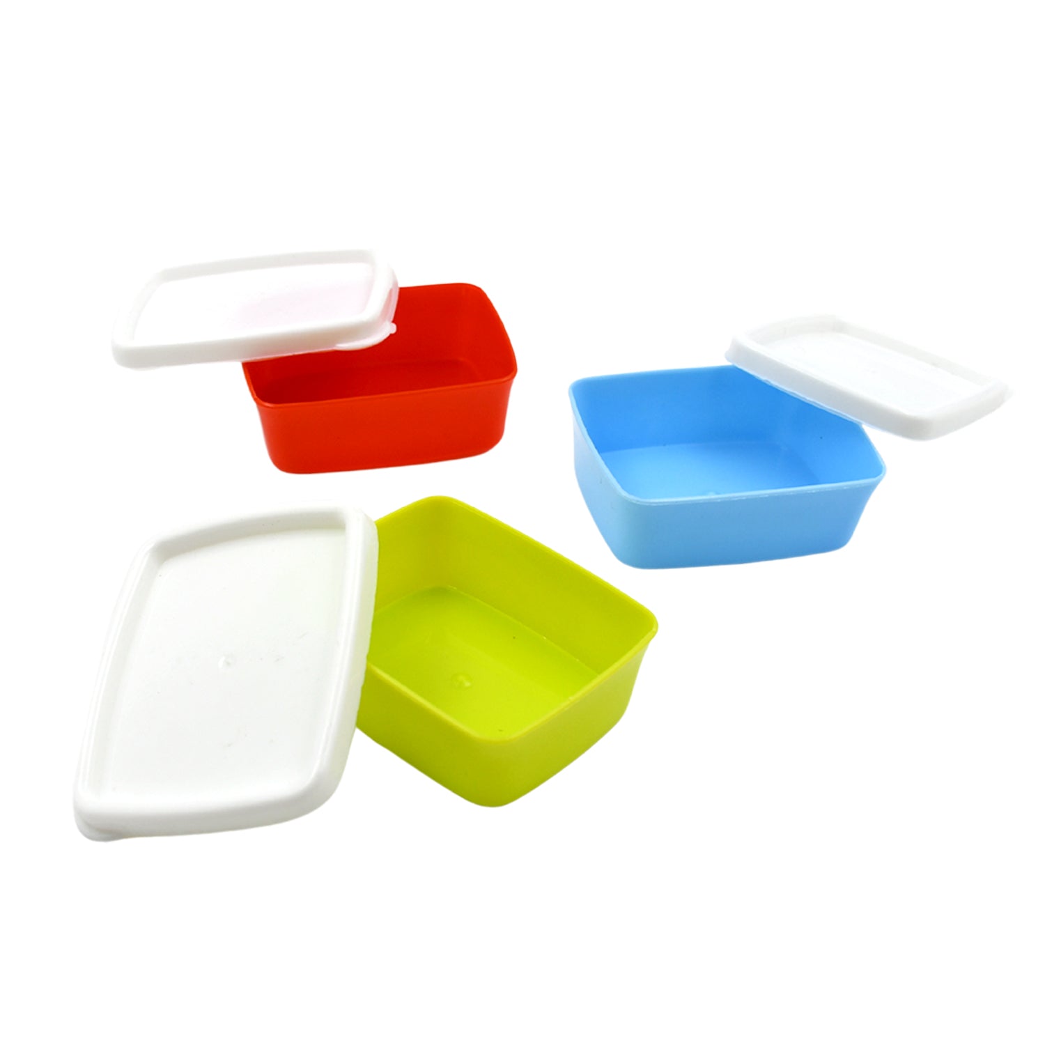 Airtight containers securely sealed with their lids, ready for storage.
