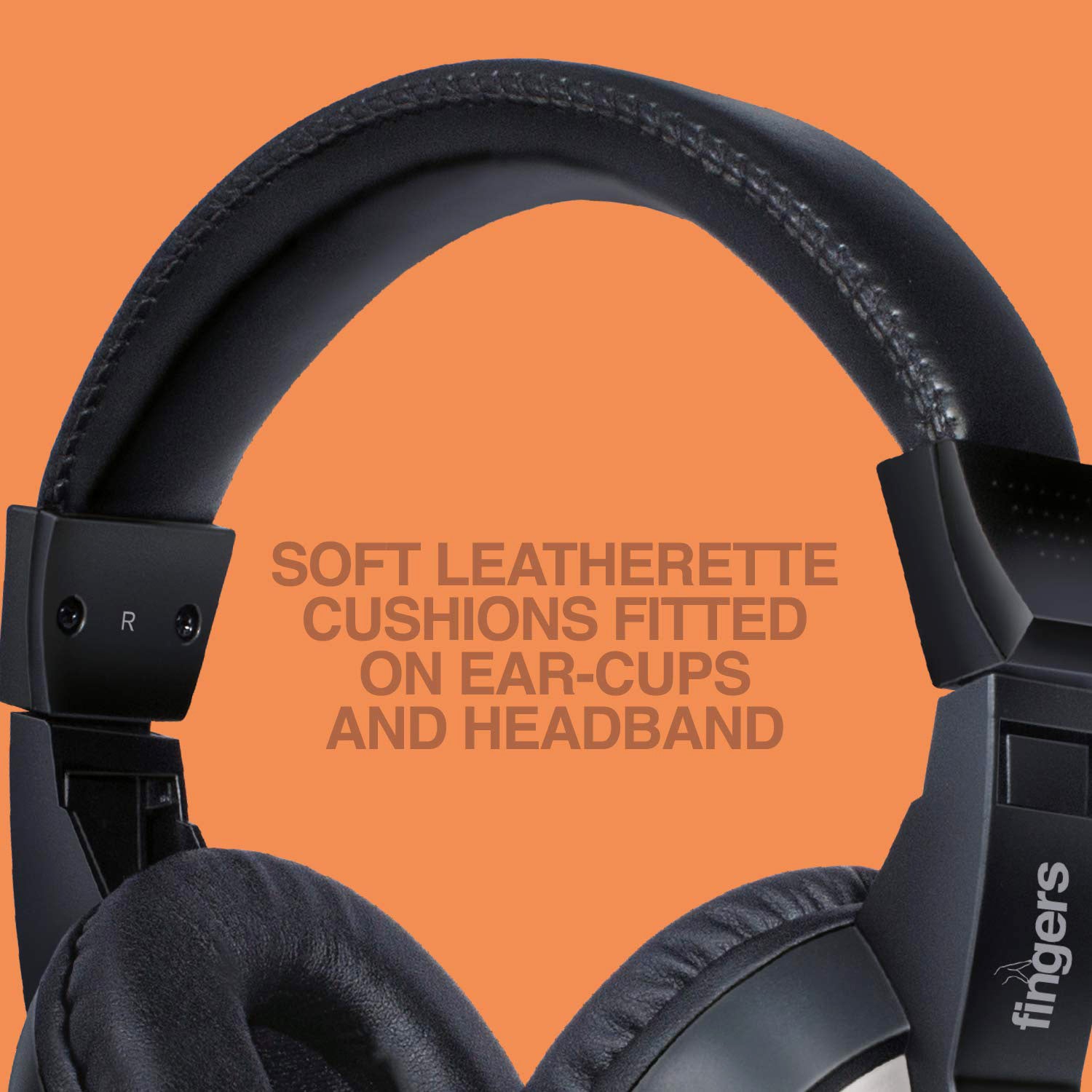Close-up of wired audio headset with flexible boom microphone