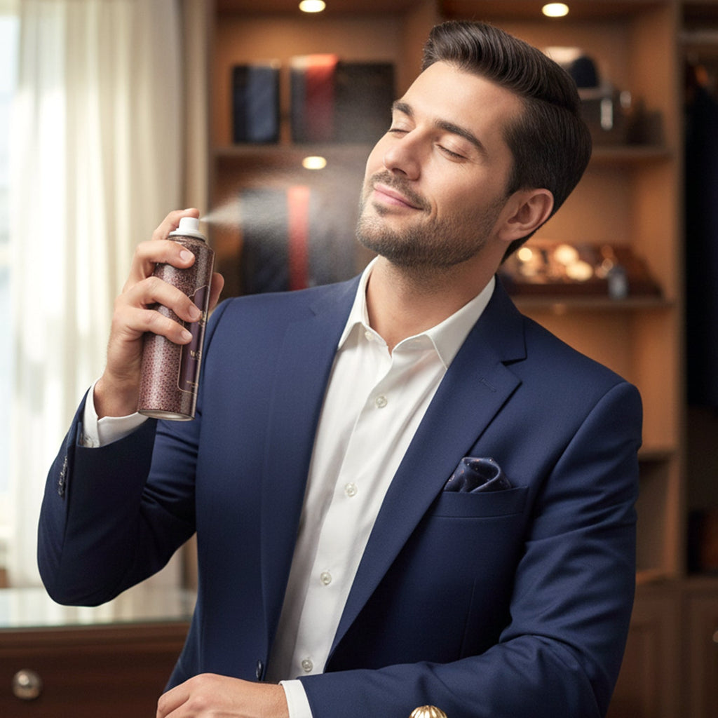 Stylish Velvet Oud deodorant spray can with luxurious design