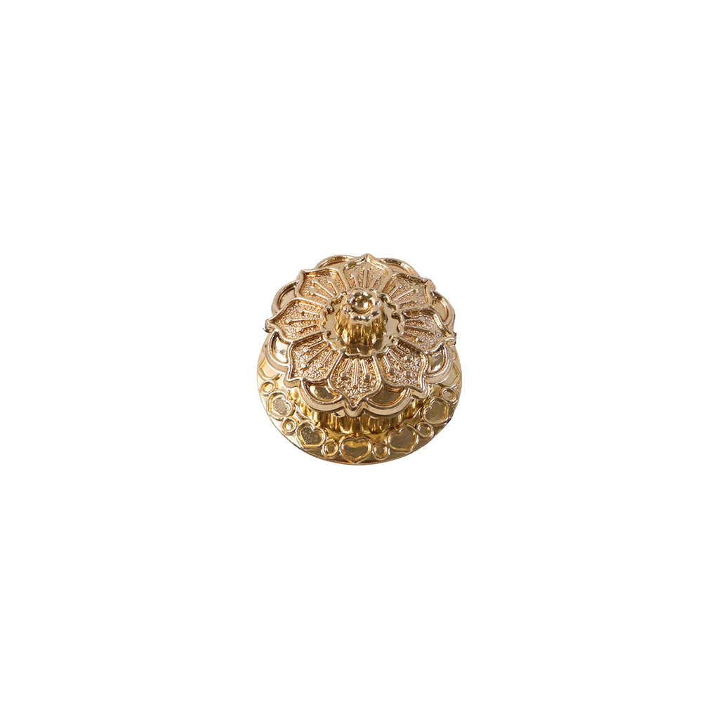 Traditional golden kumkum storage box with lid