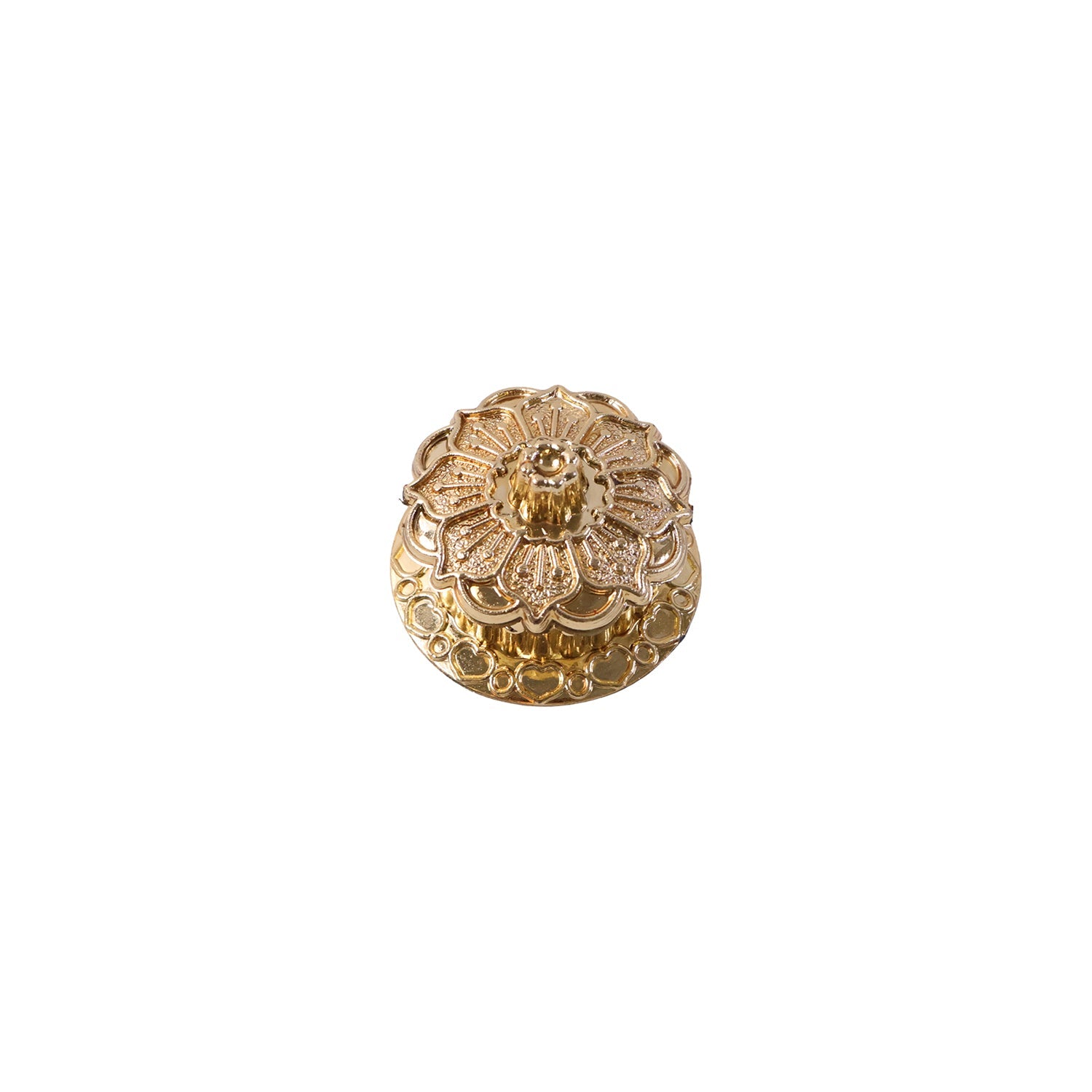 Traditional golden kumkum storage box with lid