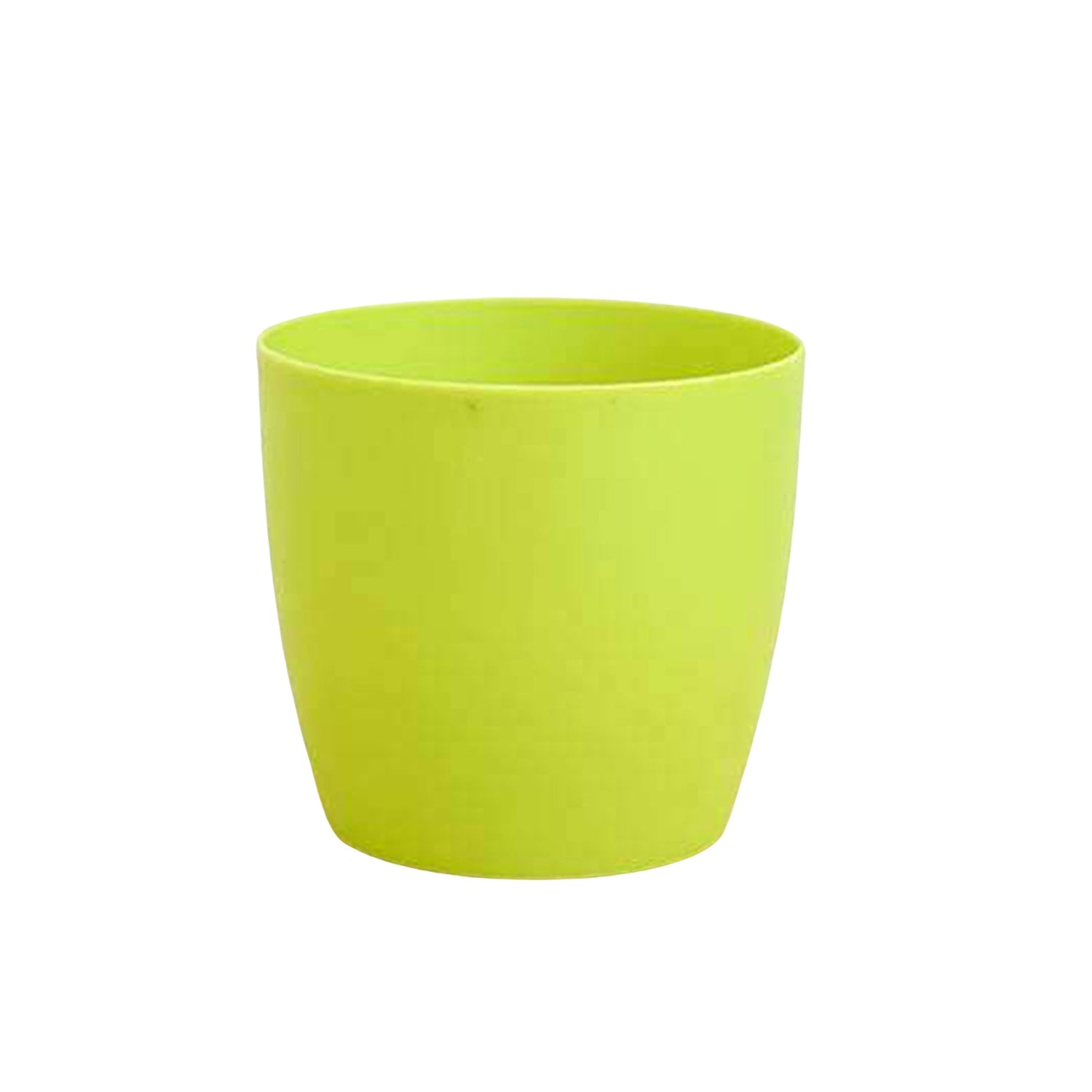 Assortment of vibrant colored round plastic flower pots, ready for diverse plant collections.