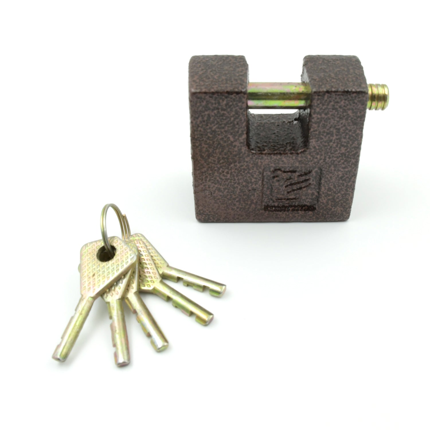 Black iron door lock effectively securing an outdoor gate, ideal for enhanced property security.