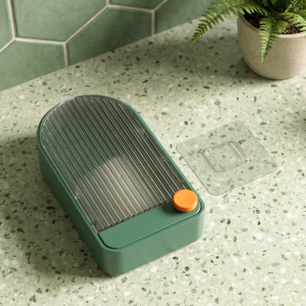 Protective cover of wall mounted soap holder on wall