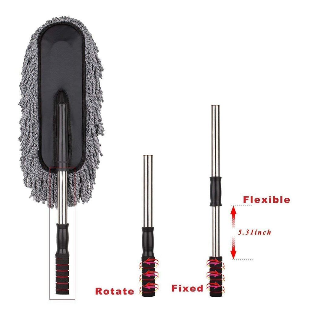 Detailed view of the microfiber car duster's head.