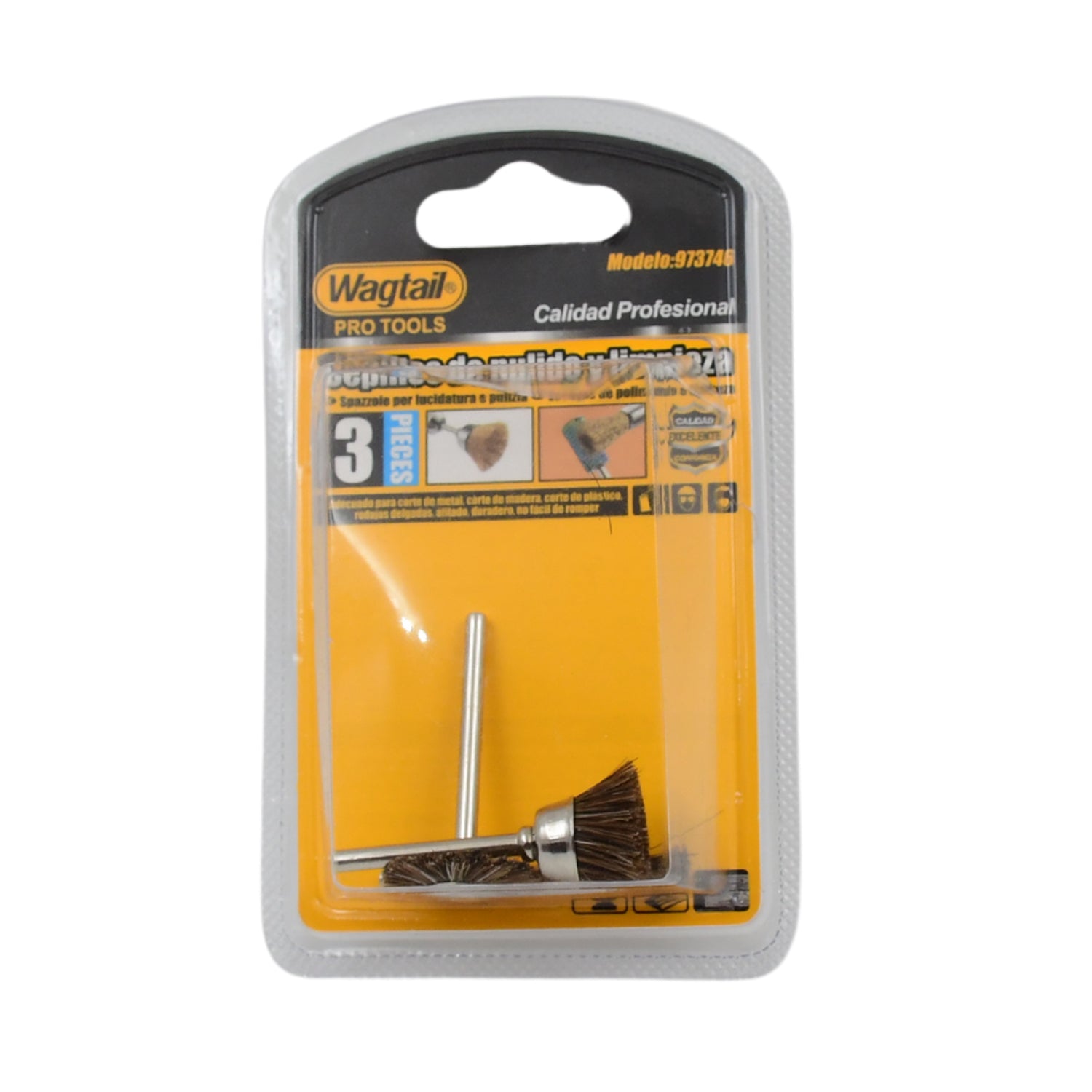 Durable brass abrasive cup brushes, perfect for polishing and aggressive cleaning.