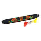 Player aiming and throwing a magnetic dart at the dart board safely