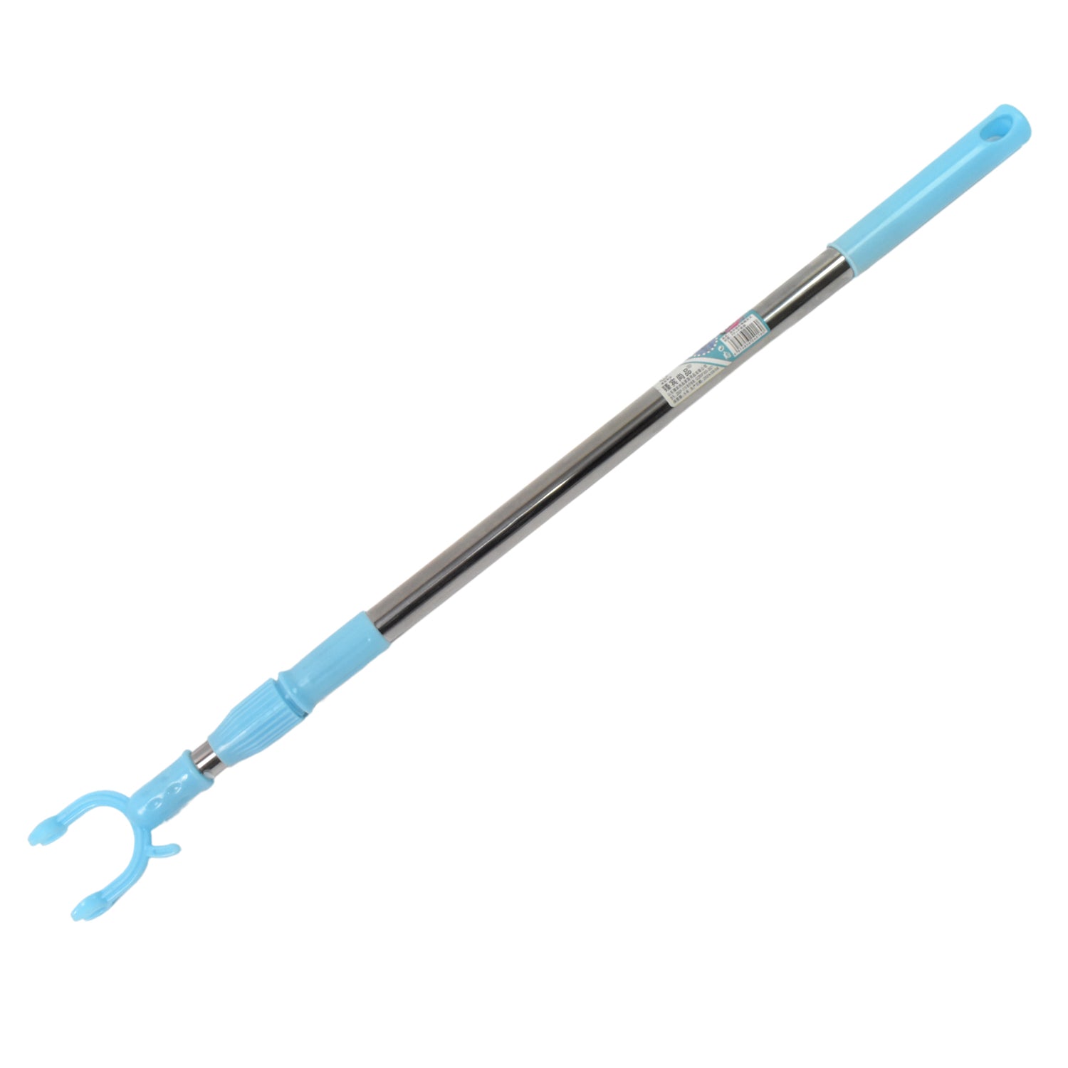 Telescopic pole clothes hook showing its compact, retracted form.