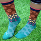 Pair of grey ankle length socks for men, showcasing the soft combed cotton texture.