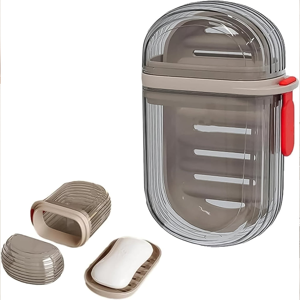 Durable plastic travel soap container in white, ready for your next trip.