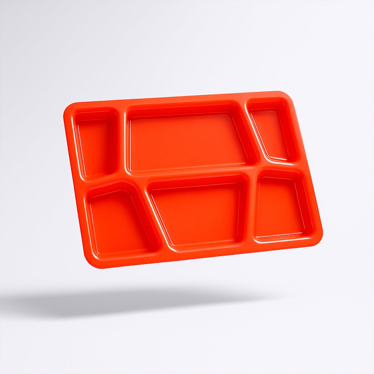 Stackable plastic serving tray perfect for cafeterias and home use