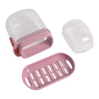 Clean dome-style dust-proof plastic soap dish in pastel pink color