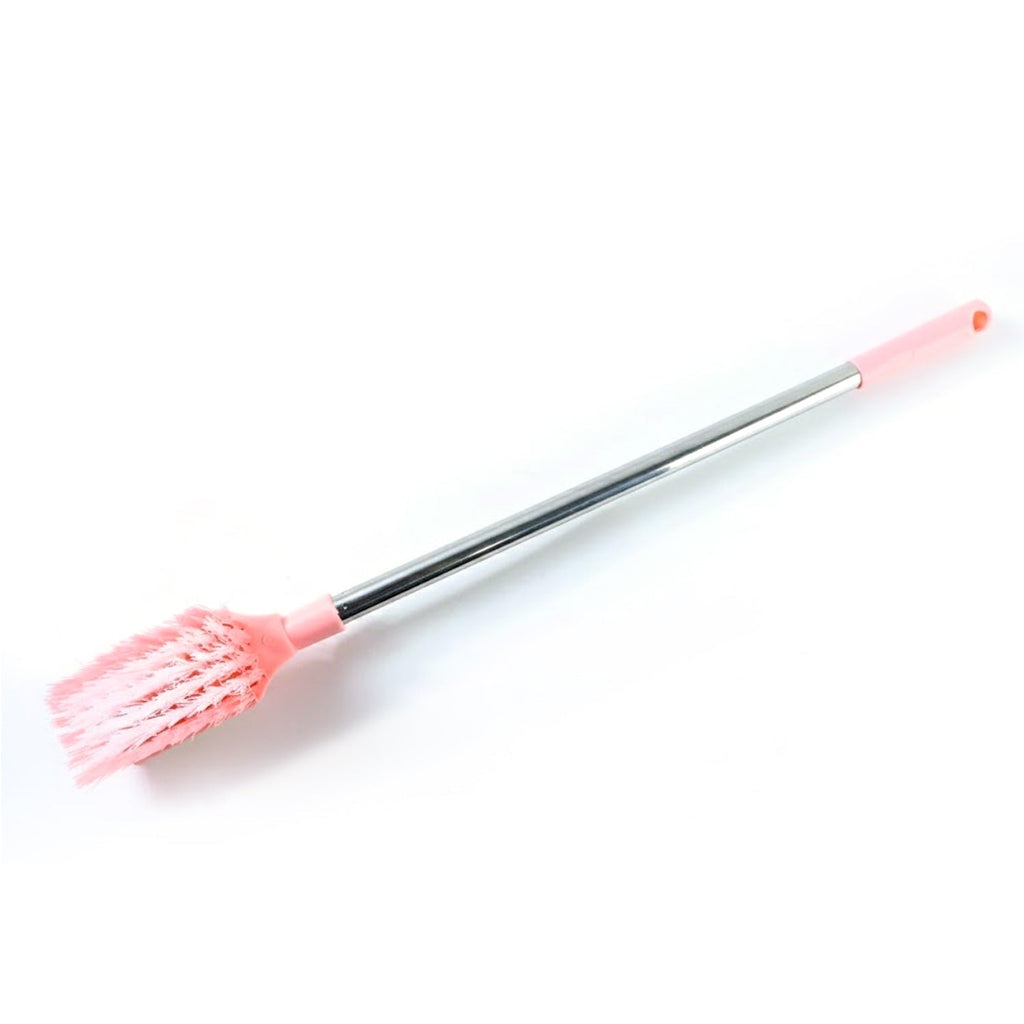 Bathroom toilet brush featuring splash-resistant design and long handle