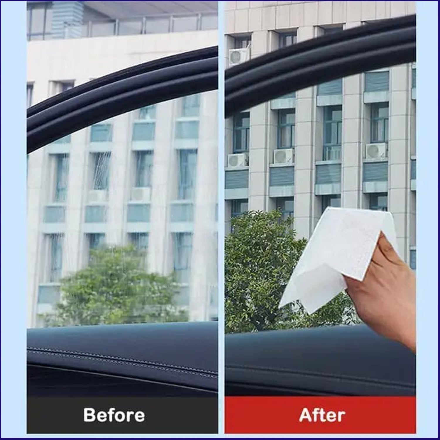 Close-up of a Car Cleaning Wipe cleaning a car's interior panel