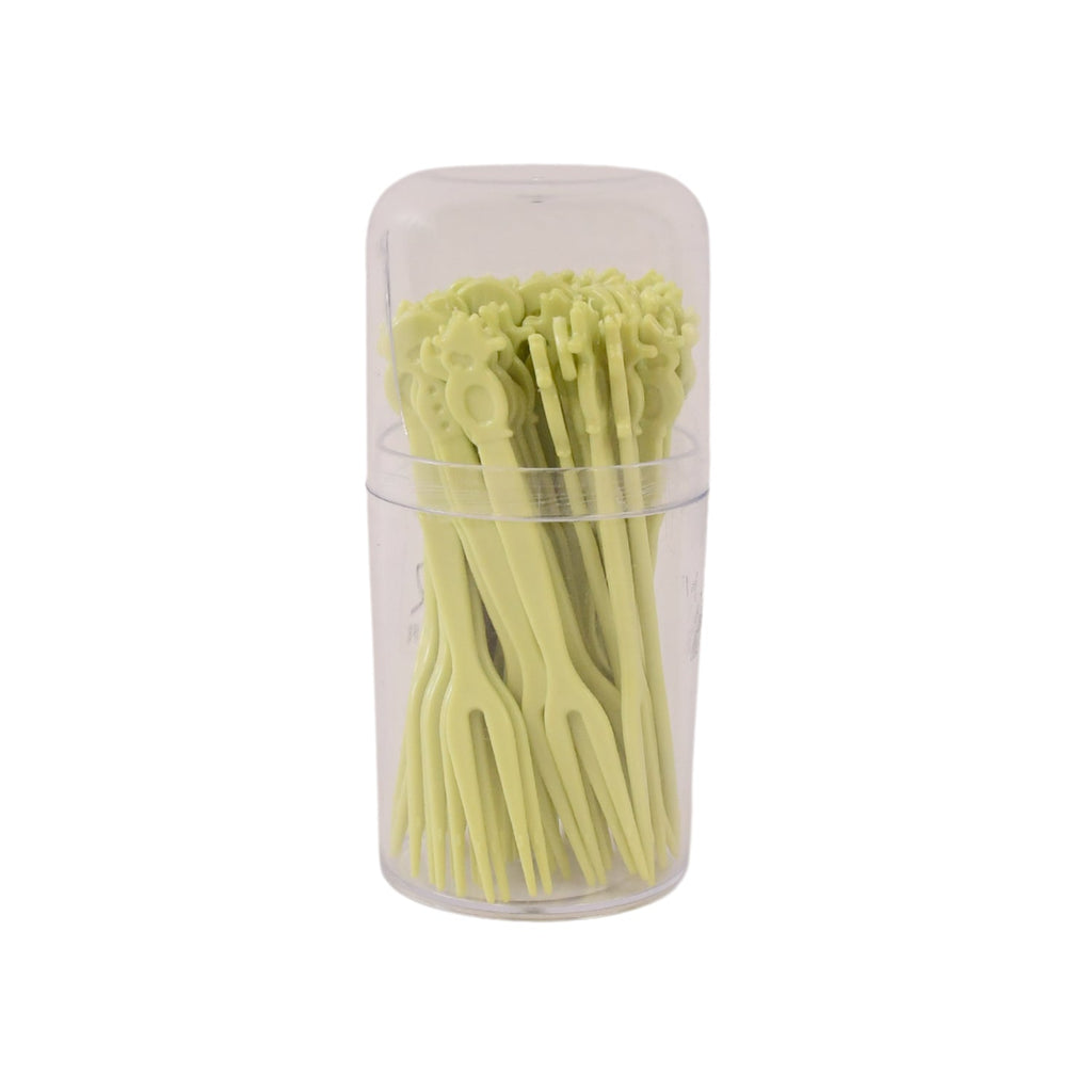 Clear plastic dessert forks for serving sweets and fruit