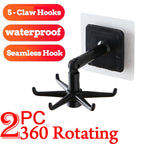Two damage-free rotatable hooks showcased in their brown packaging.