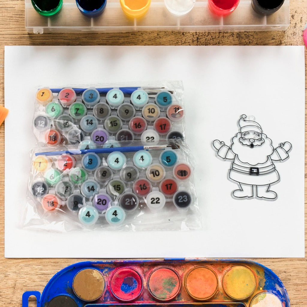 The set of six fine-tip paint brushes included with the adult paint by number kits.